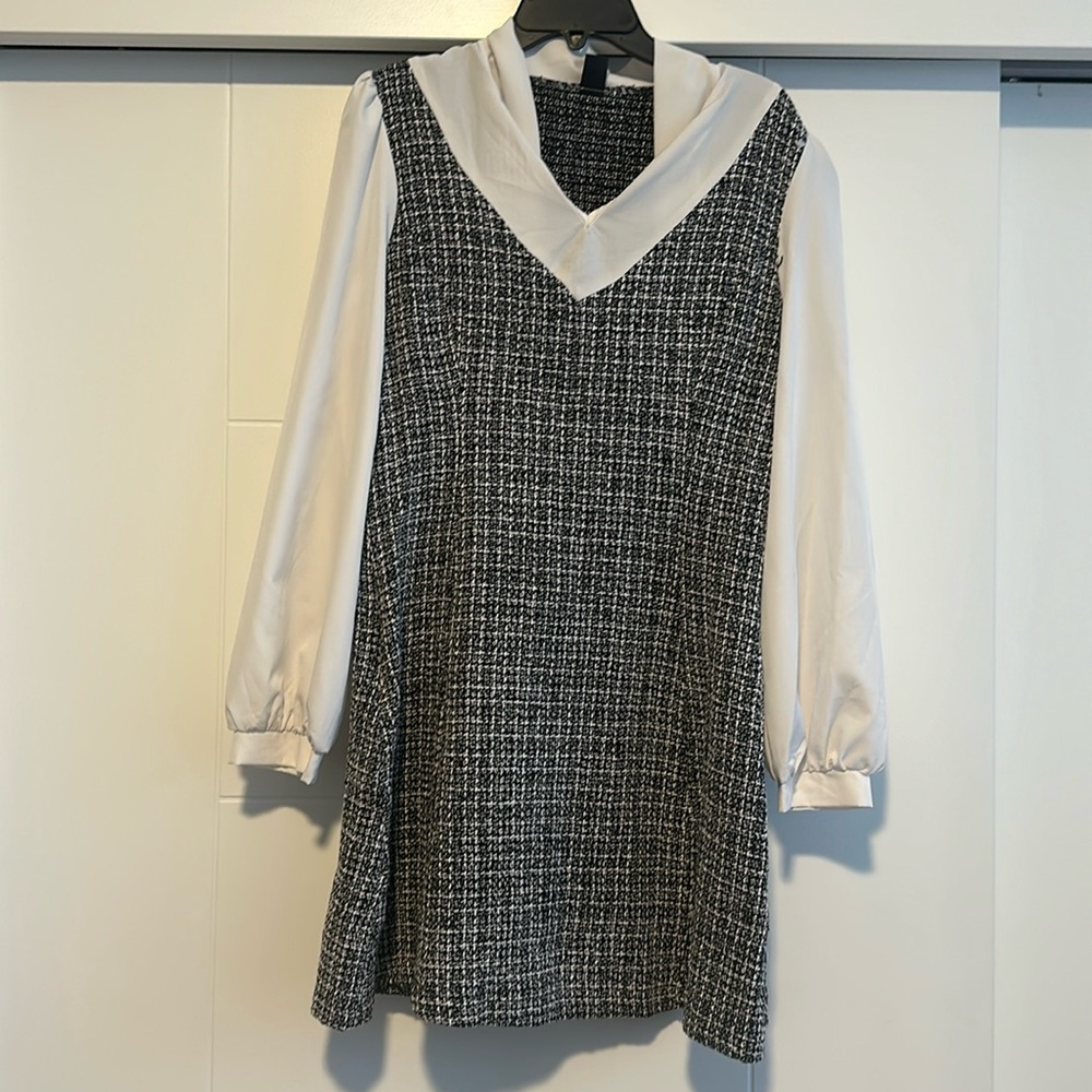 SHEIN Tweed Long Sleeve Dress